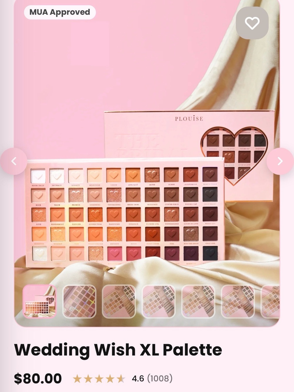 Plouise Wedding Wish XL Eyeshadow Palette — Pink & Neutral Tones